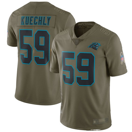 Carolina Panthers Limited Olive Men Luke Kuechly Jersey NFL Football #59 2017 Salute to Service